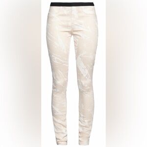 Helmut Lang Denim Beige and White Tera Print Patterned Pants Size 31 NWT